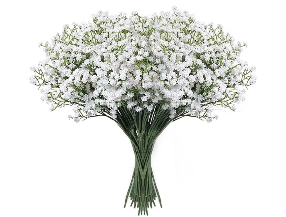 Artificial Baby's Breath Flowers White Gypsophila Bouquet 18pcs